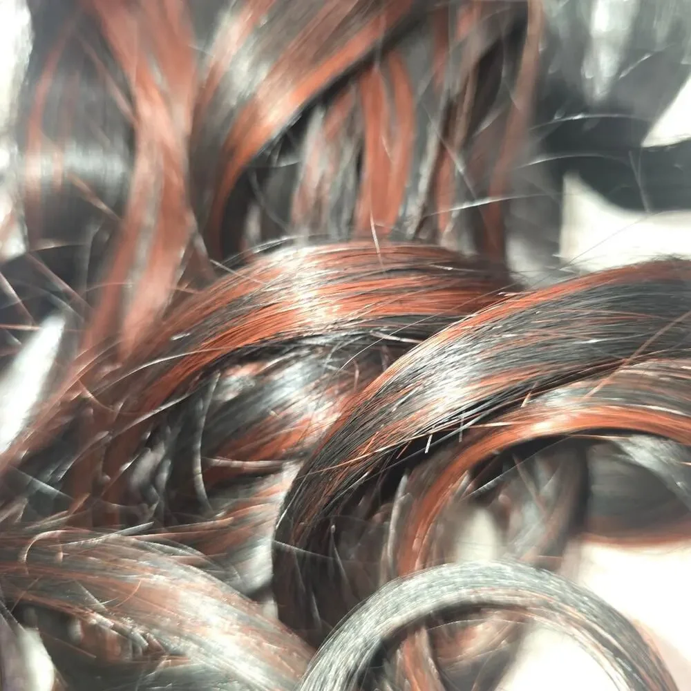 Red and Black Curly Extension ponytail